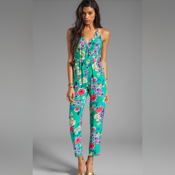 Beautiful Colorful Floral Yumi Kim x Anthropologie Silk Jumpsuit - Picture 8 of 10